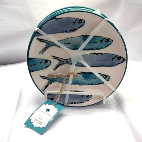 Set of 4 Papart Fish Salad Plates - Picture 1 of 4